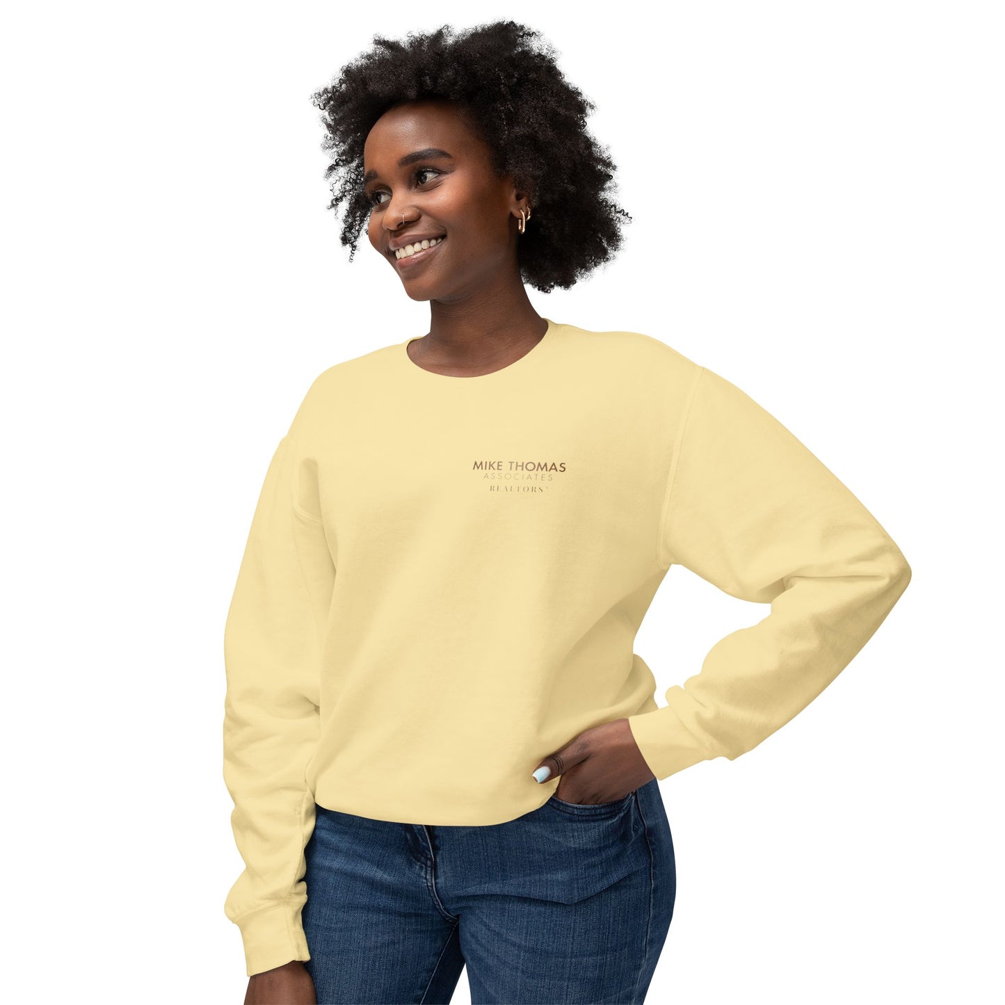 Unisex 100% Ring-Spun Cotton Lightweight Crewneck Sweatshirt