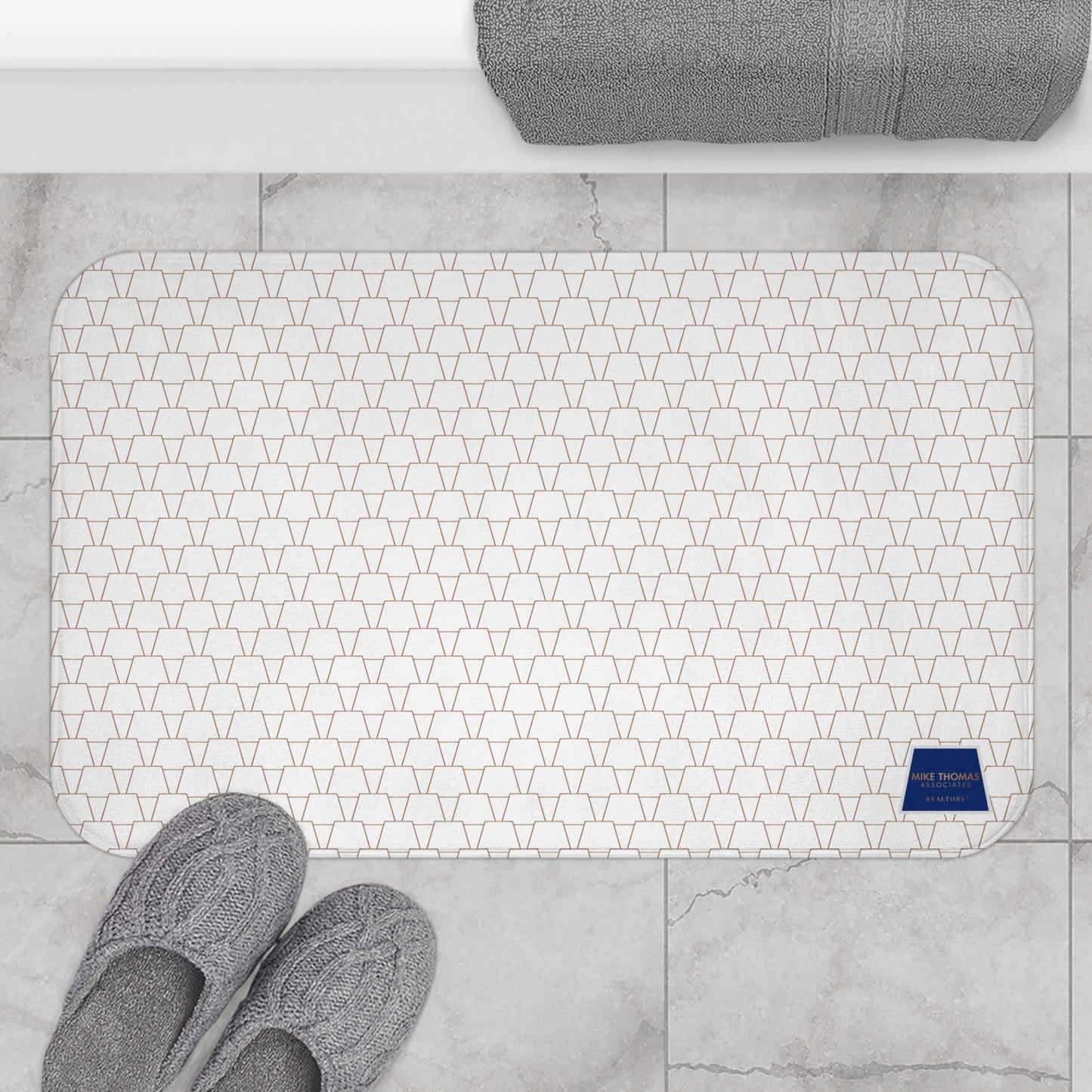 Elegant Geometric Bath Mat for Luxe Bathrooms, Chic Home Decor, Stylish Gift for Housewarming, Modern Geometry, Soft Bath Rug