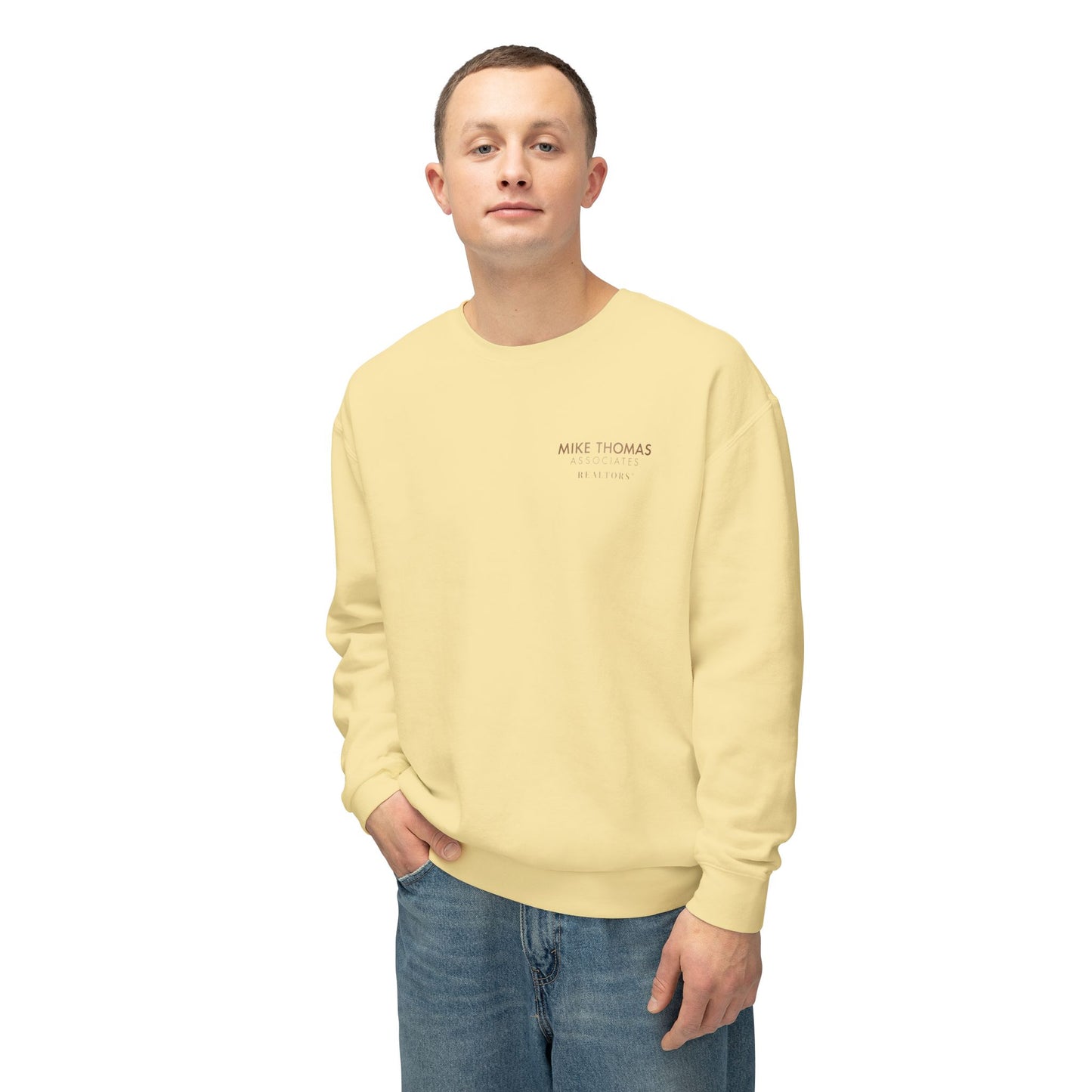 Unisex 100% Ring-Spun Cotton Lightweight Crewneck Sweatshirt