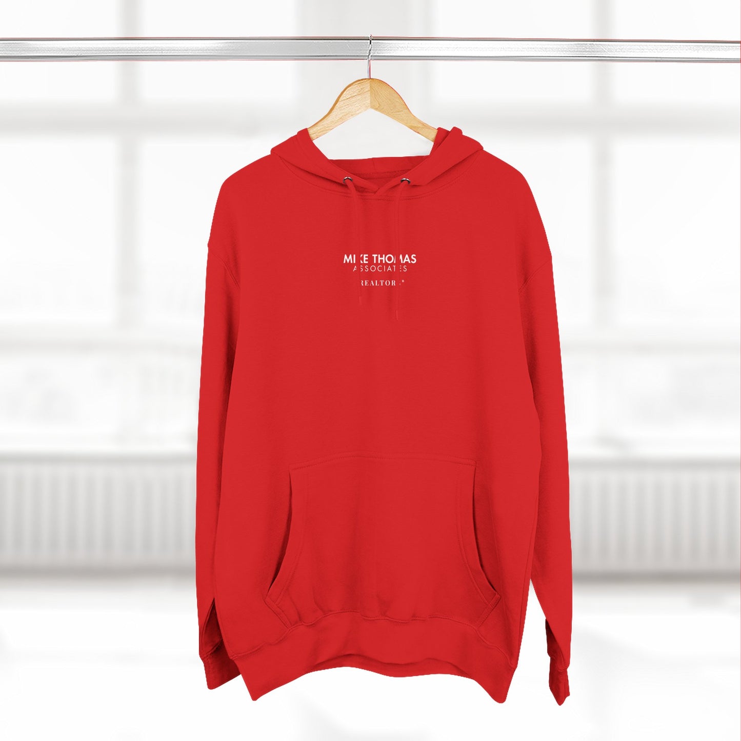 Unisex Cozy Minimalist Hoodie with multiple colors and Mike Thomas logo