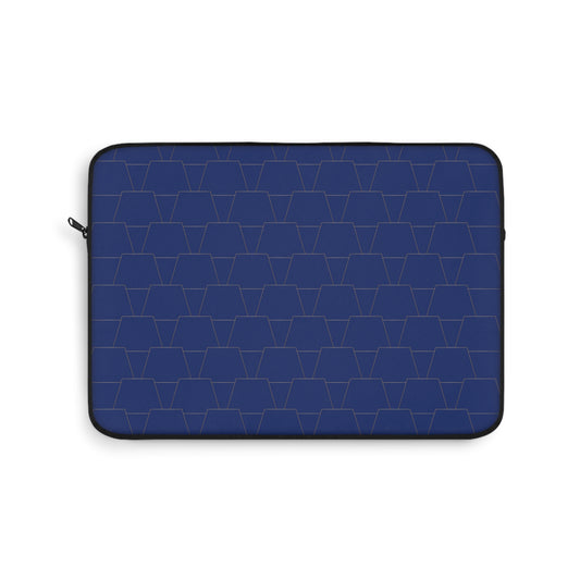 Stylish Navy Laptop Sleeve with Geometric Pattern