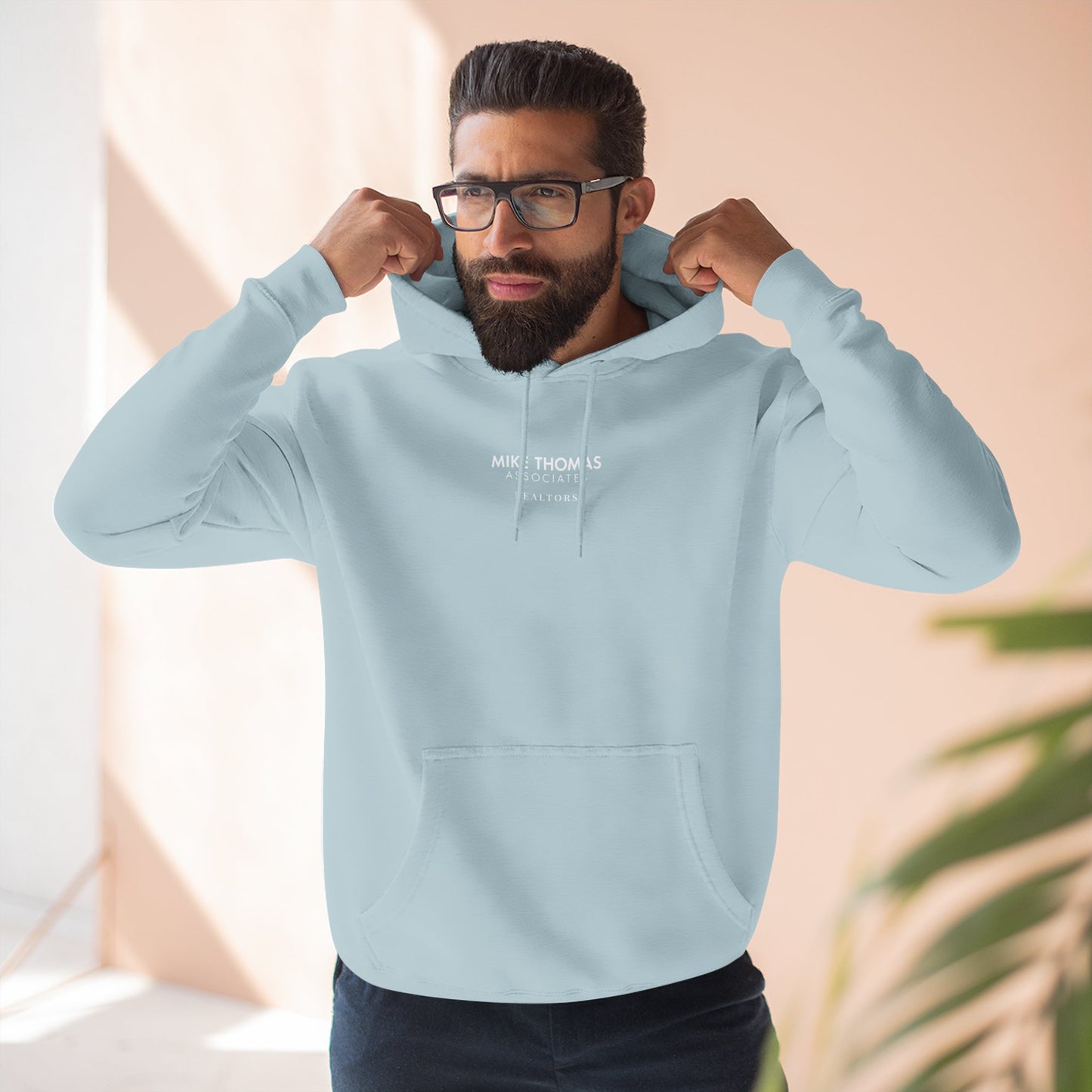 Unisex Cozy Minimalist Hoodie with multiple colors and Mike Thomas logo