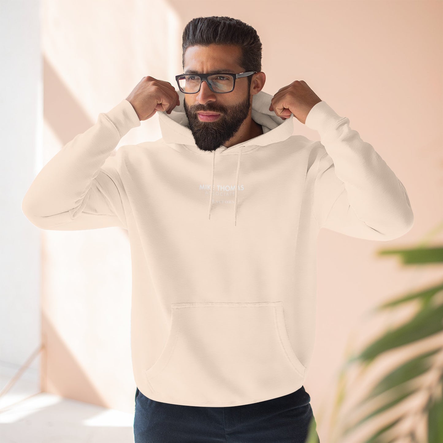 Unisex Cozy Minimalist Hoodie with multiple colors and Mike Thomas logo