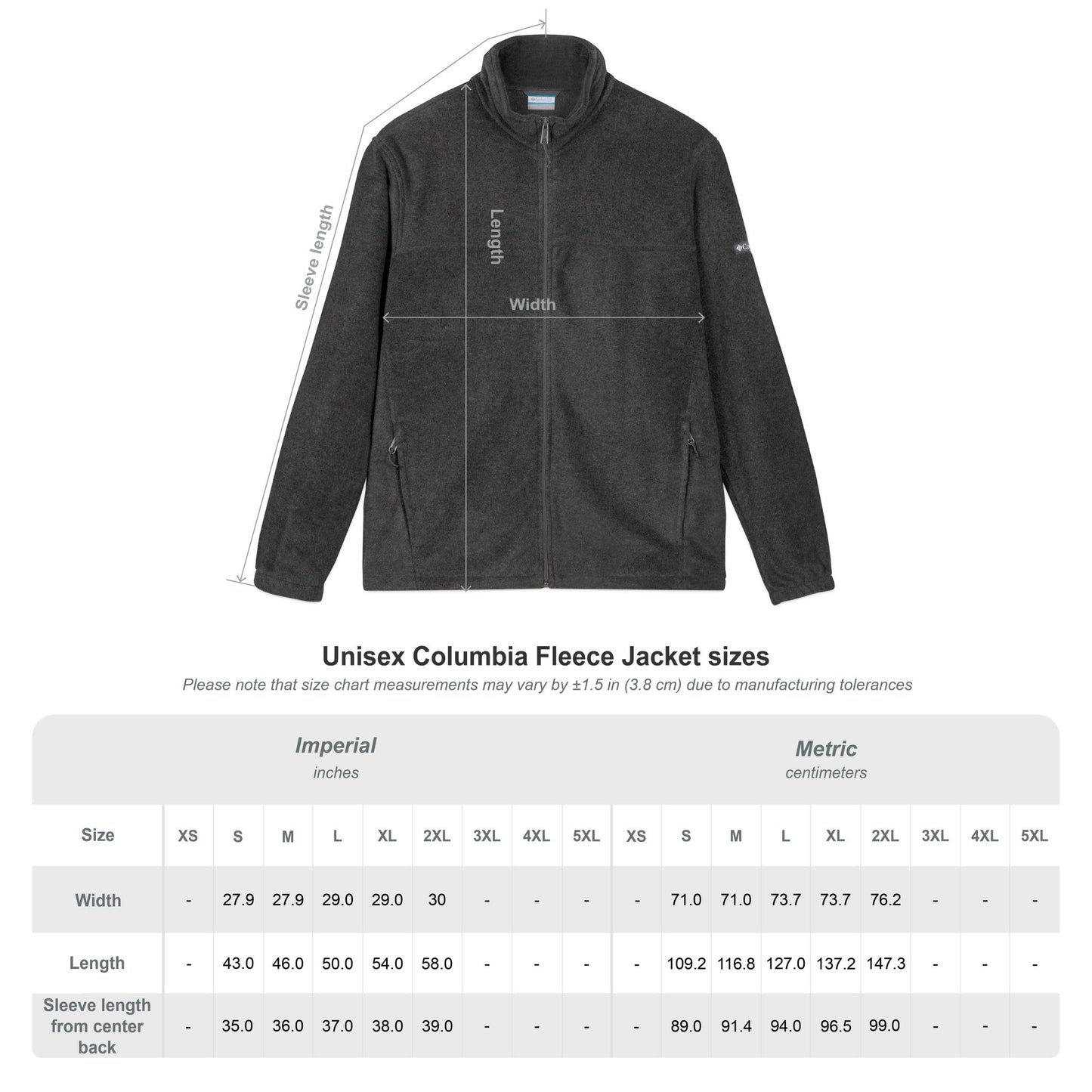 Columbia Cozy Unisex Fleece Jacket | MTA Embroidered | Perfect for Outdoor Activities, Winter Wear, Travel Gear