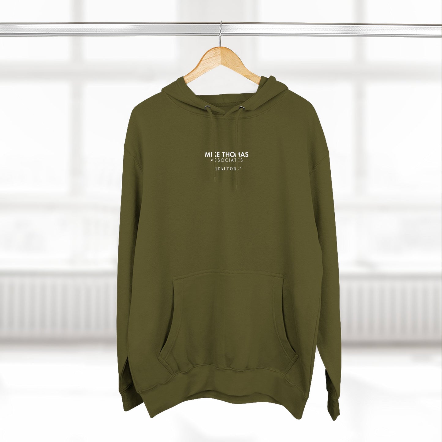 Unisex Cozy Minimalist Hoodie with multiple colors and Mike Thomas logo