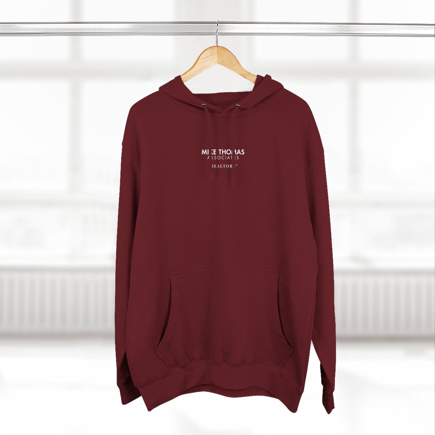 Unisex Cozy Minimalist Hoodie with multiple colors and Mike Thomas logo