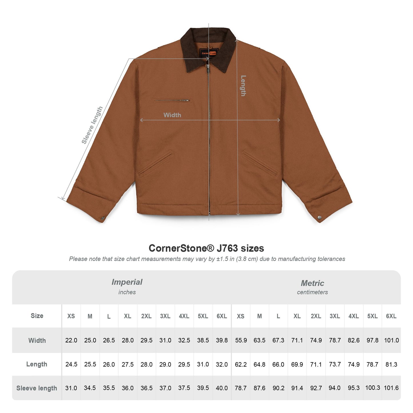 Embroidered Duck Cloth Work Jacket — Durable Black Carpenter Jacket with Small Chest Patch