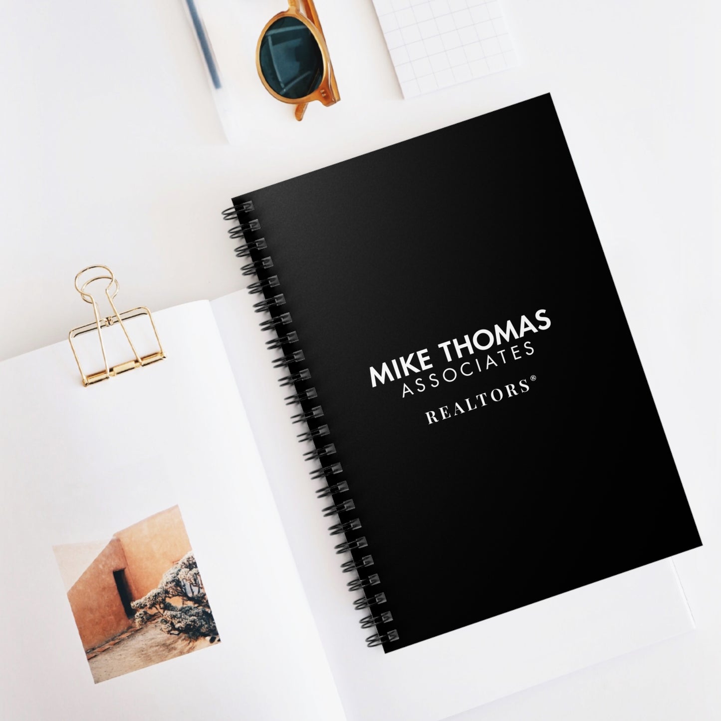 Elegant Realtor Spiral Notebook - Personalized Black Ruled Notebook