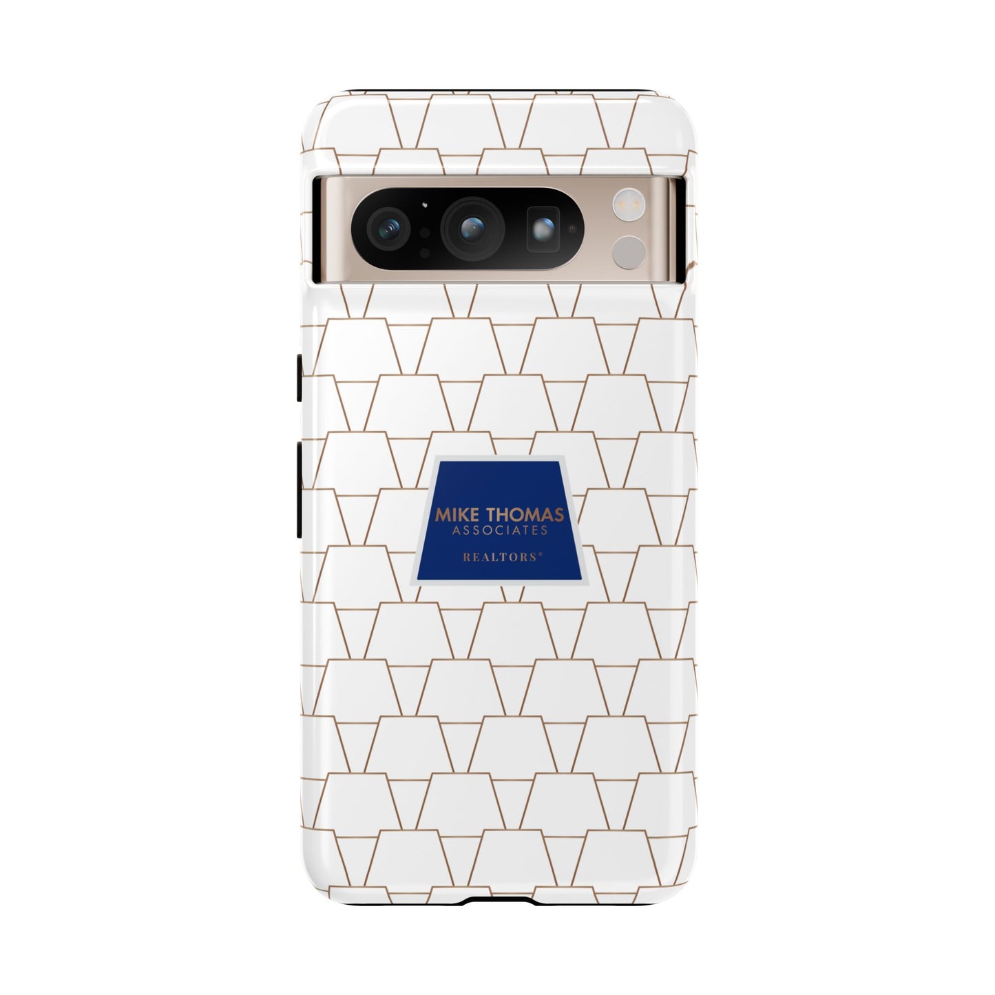 MTA Geometric White & Copper Pattern Phone Case - Tough Cases for Stylish Protection