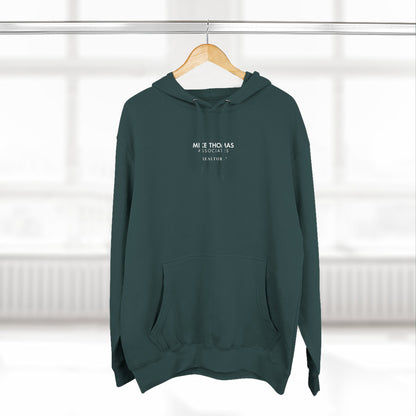 Unisex Cozy Minimalist Hoodie with multiple colors and Mike Thomas logo