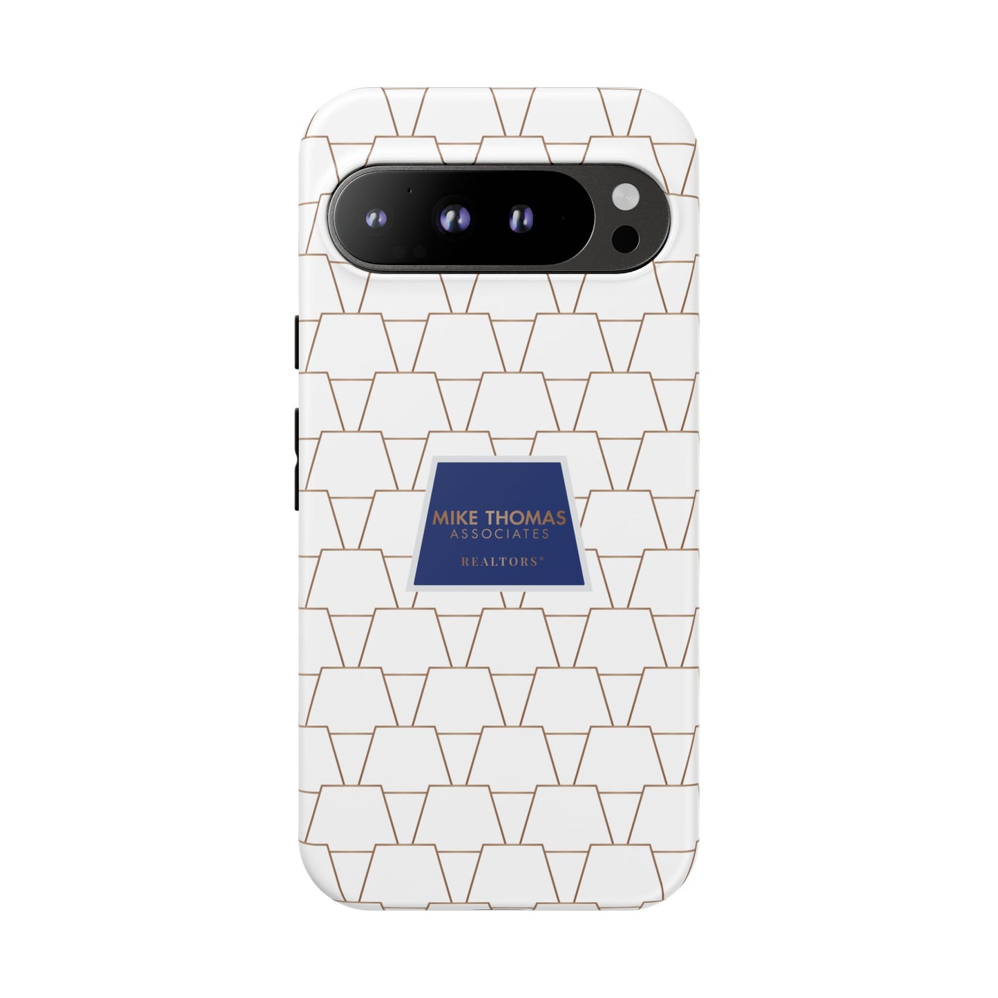 MTA Geometric White & Copper Pattern Phone Case - Tough Cases for Stylish Protection