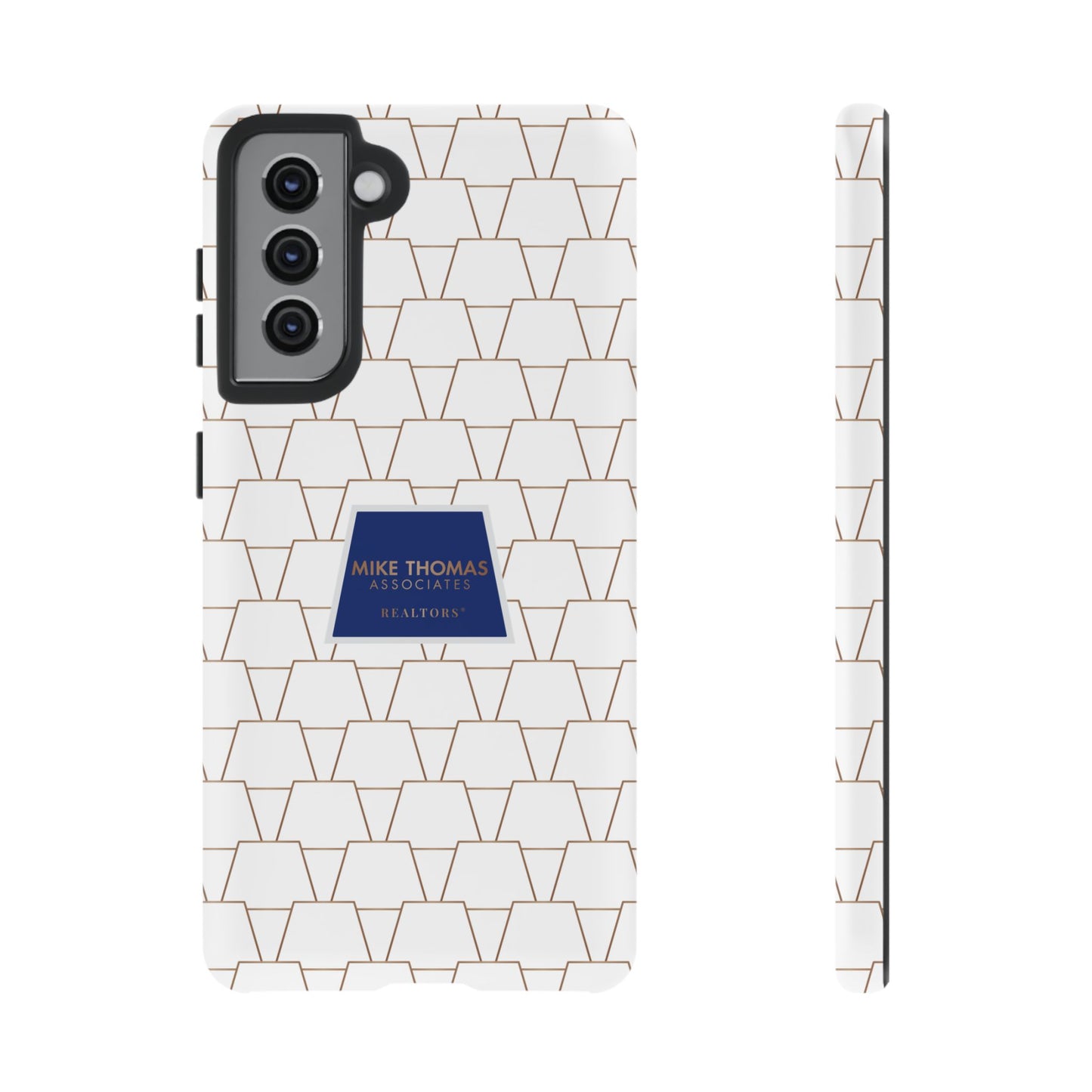 MTA Geometric White & Copper Pattern Phone Case - Tough Cases for Stylish Protection