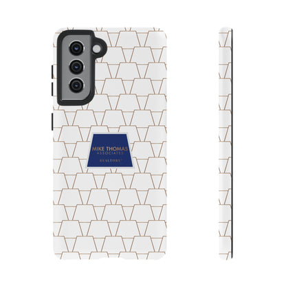 MTA Geometric White & Copper Pattern Phone Case - Tough Cases for Stylish Protection