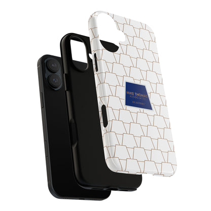 MTA Geometric White & Copper Pattern Phone Case - Tough Cases for Stylish Protection