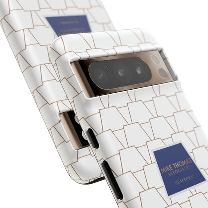 MTA Geometric White & Copper Pattern Phone Case - Tough Cases for Stylish Protection