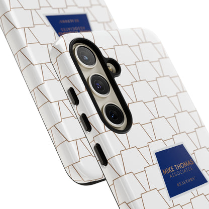 MTA Geometric White & Copper Pattern Phone Case - Tough Cases for Stylish Protection