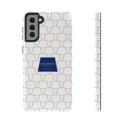 MTA Geometric White & Copper Pattern Phone Case - Tough Cases for Stylish Protection