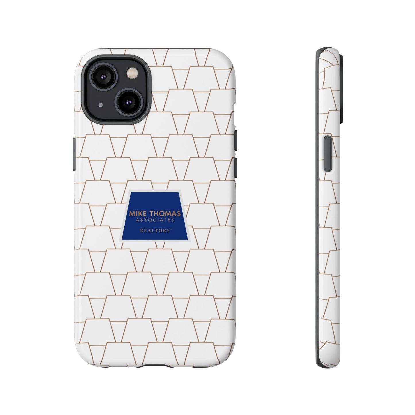MTA Geometric White & Copper Pattern Phone Case - Tough Cases for Stylish Protection