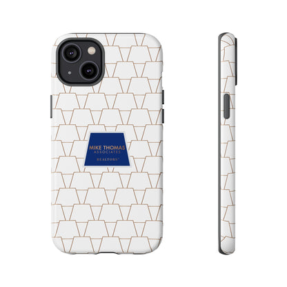 MTA Geometric White & Copper Pattern Phone Case - Tough Cases for Stylish Protection