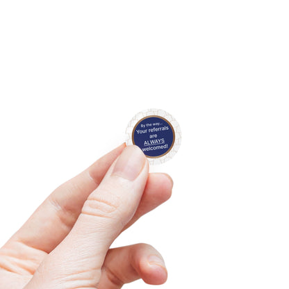 Custom Round Sticker Labels for Referrals, Business Branding Stickers, Reward Stickers, Marketing Labels, Personalized Labels