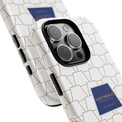 MTA Geometric White & Copper Pattern Phone Case - Tough Cases for Stylish Protection