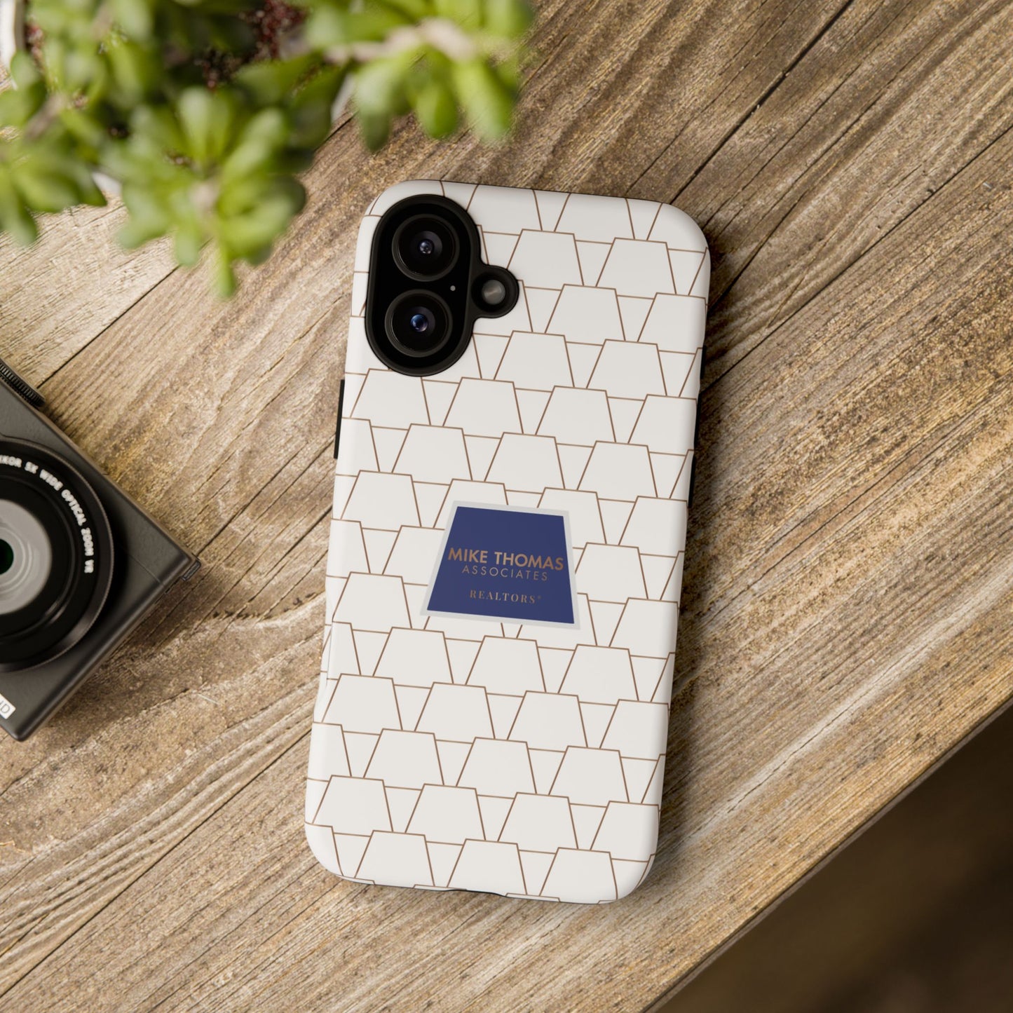 MTA Geometric White & Copper Pattern Phone Case - Tough Cases for Stylish Protection