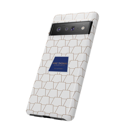 MTA Geometric White & Copper Pattern Phone Case - Tough Cases for Stylish Protection