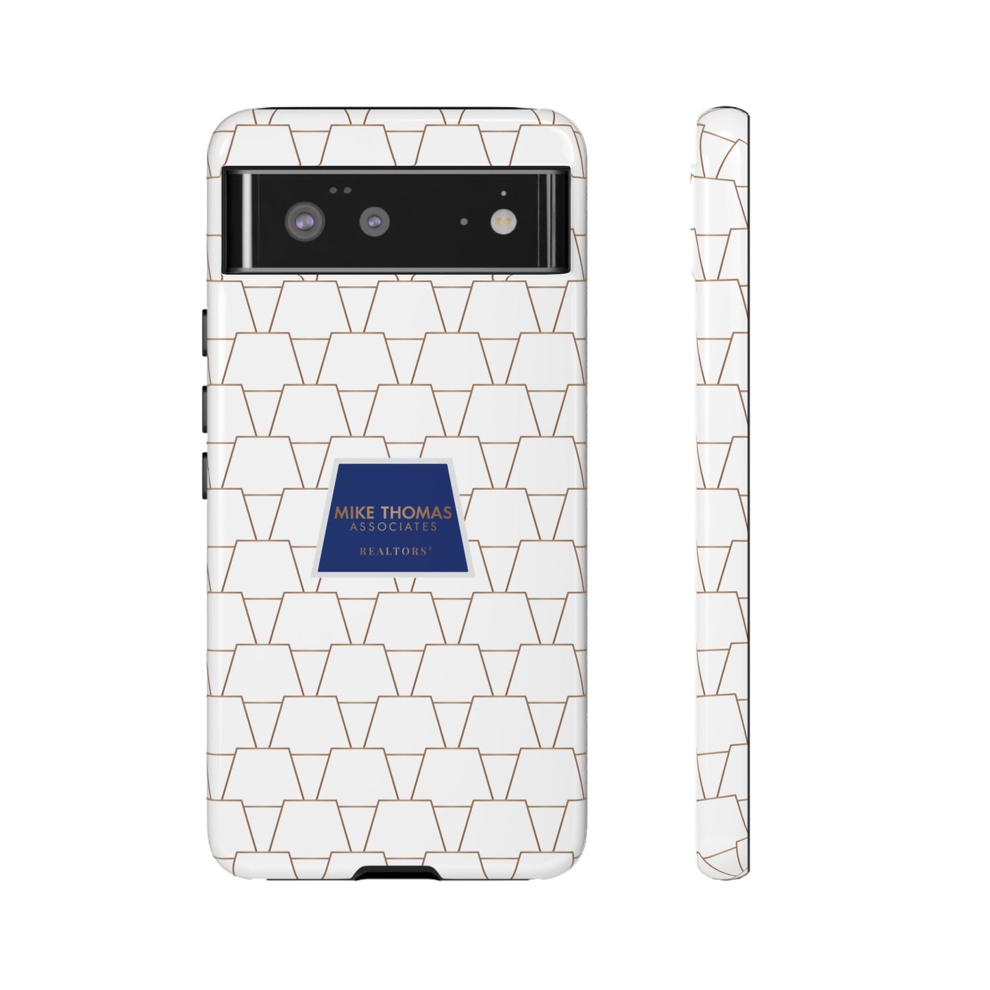 MTA Geometric White & Copper Pattern Phone Case - Tough Cases for Stylish Protection