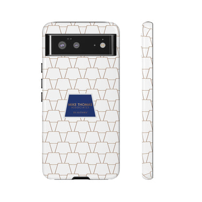 MTA Geometric White & Copper Pattern Phone Case - Tough Cases for Stylish Protection