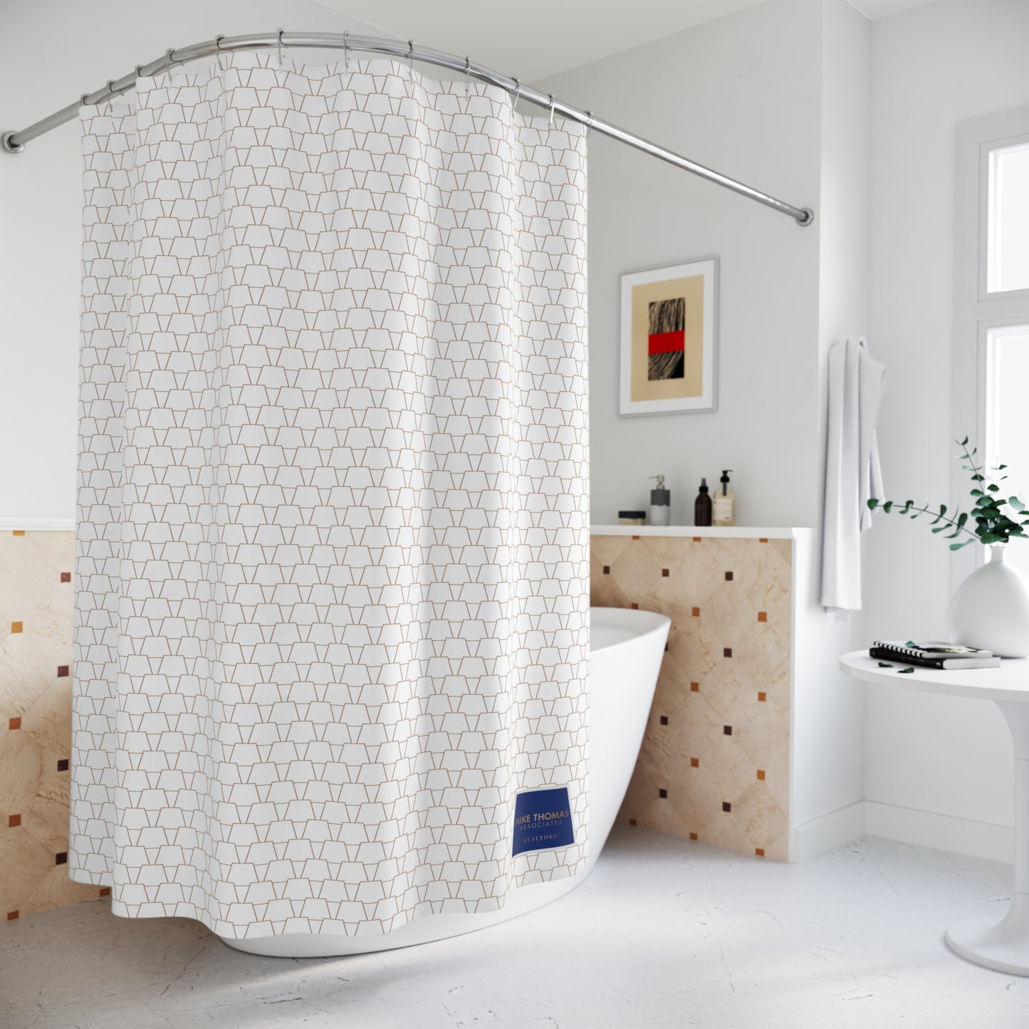 Stylish Shower Curtain | Modern Bathroom Decor, Geometric Pattern, Home Makeover, Gift Idea, Bathroom Accessories