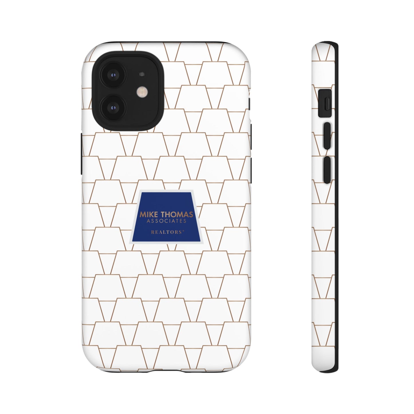 MTA Geometric White & Copper Pattern Phone Case - Tough Cases for Stylish Protection
