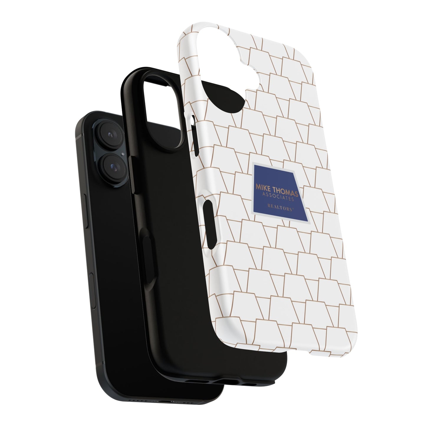 MTA Geometric White & Copper Pattern Phone Case - Tough Cases for Stylish Protection