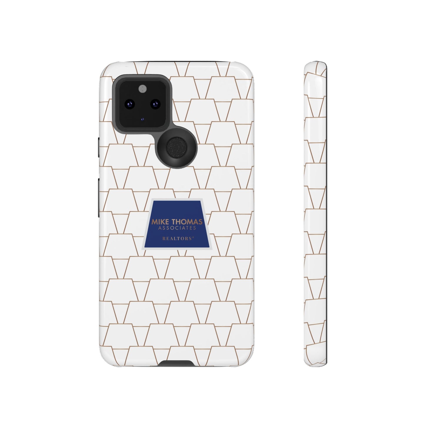 MTA Geometric White & Copper Pattern Phone Case - Tough Cases for Stylish Protection