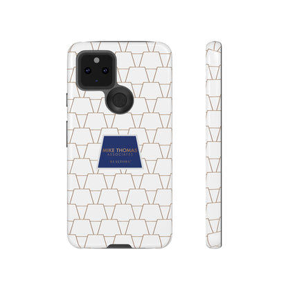 MTA Geometric White & Copper Pattern Phone Case - Tough Cases for Stylish Protection