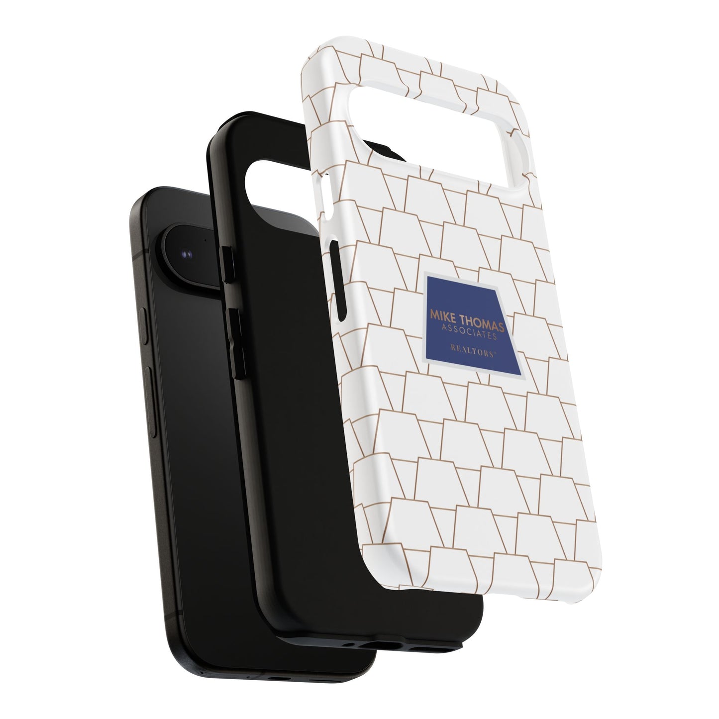 MTA Geometric White & Copper Pattern Phone Case - Tough Cases for Stylish Protection