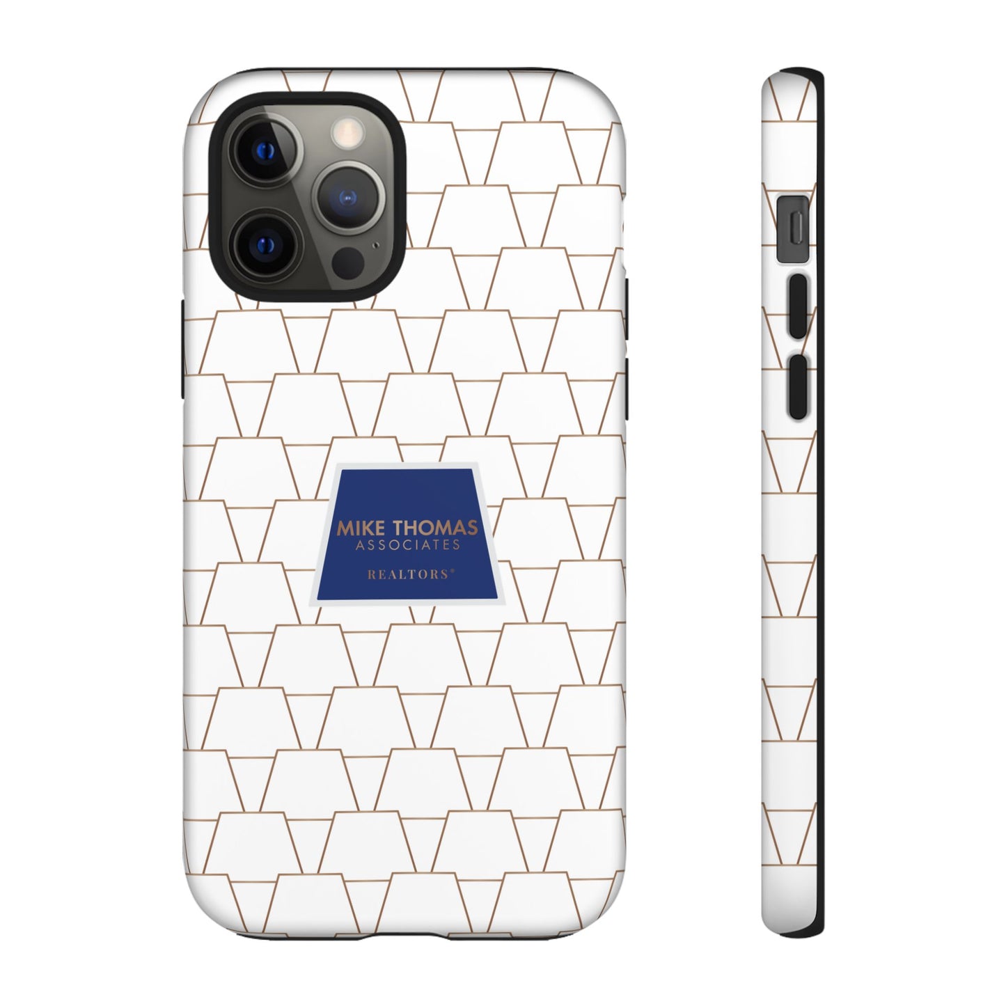 MTA Geometric White & Copper Pattern Phone Case - Tough Cases for Stylish Protection
