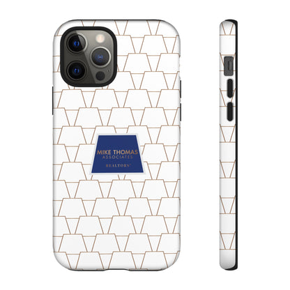 MTA Geometric White & Copper Pattern Phone Case - Tough Cases for Stylish Protection