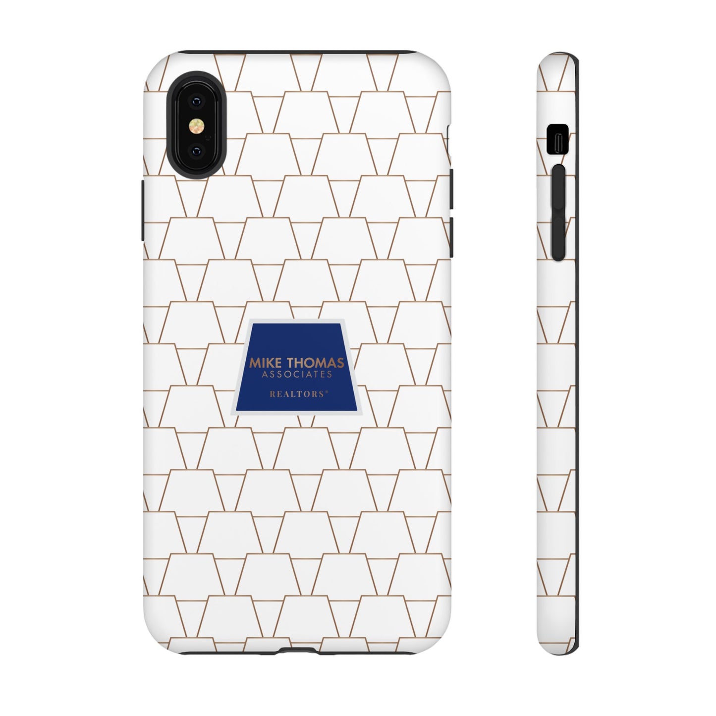 MTA Geometric White & Copper Pattern Phone Case - Tough Cases for Stylish Protection