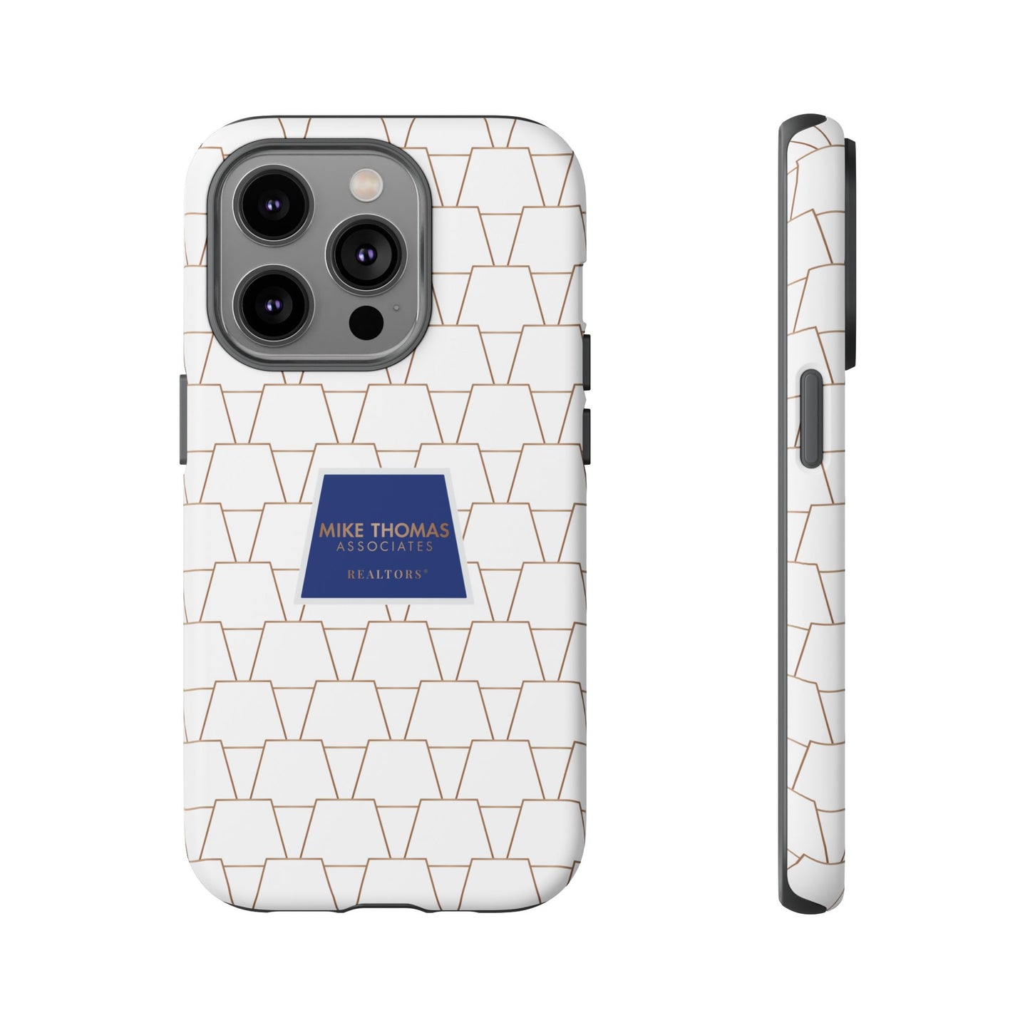 MTA Geometric White & Copper Pattern Phone Case - Tough Cases for Stylish Protection