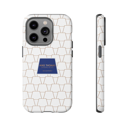 MTA Geometric White & Copper Pattern Phone Case - Tough Cases for Stylish Protection