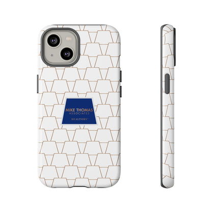 MTA Geometric White & Copper Pattern Phone Case - Tough Cases for Stylish Protection