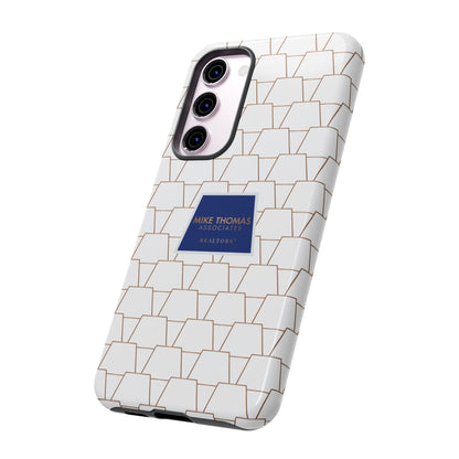 MTA Geometric White & Copper Pattern Phone Case - Tough Cases for Stylish Protection