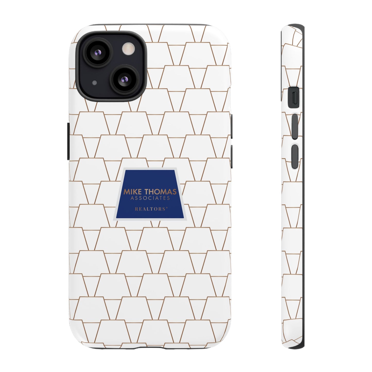 MTA Geometric White & Copper Pattern Phone Case - Tough Cases for Stylish Protection