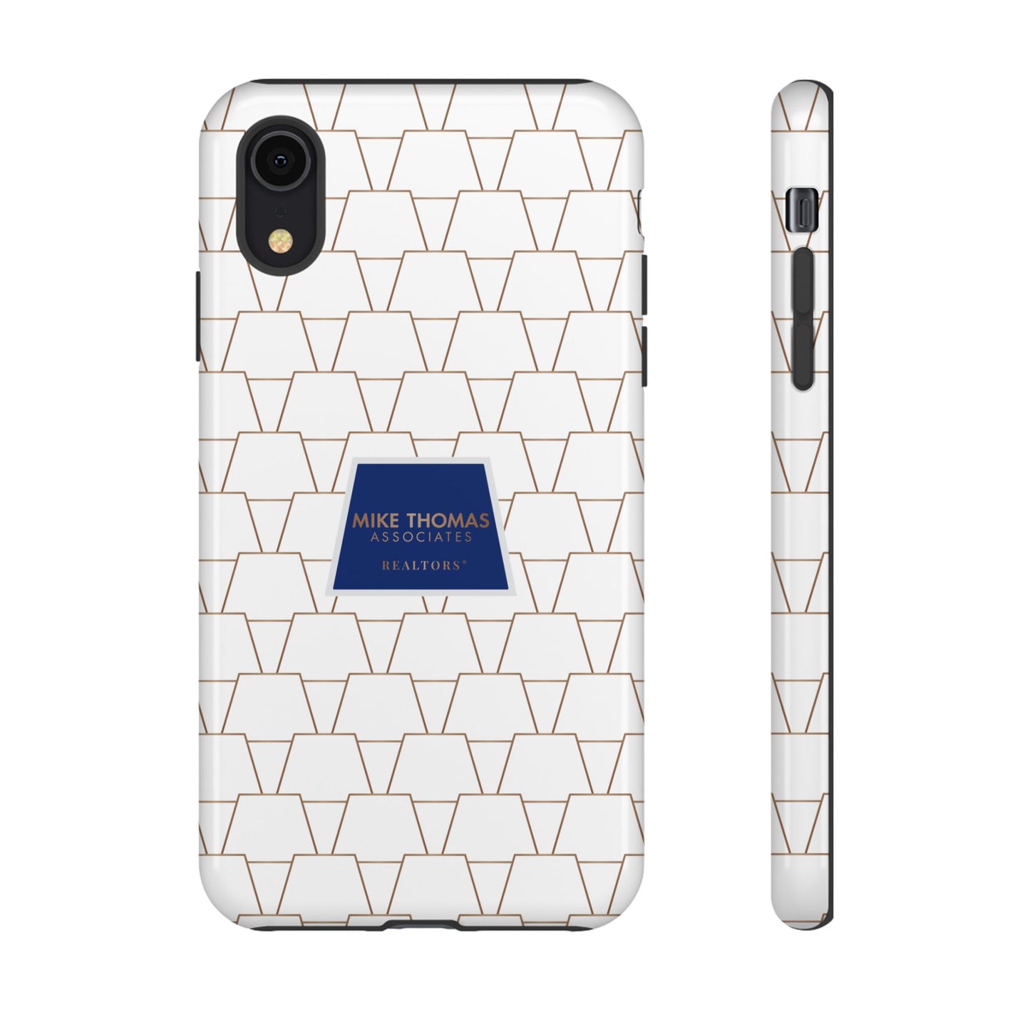 MTA Geometric White & Copper Pattern Phone Case - Tough Cases for Stylish Protection