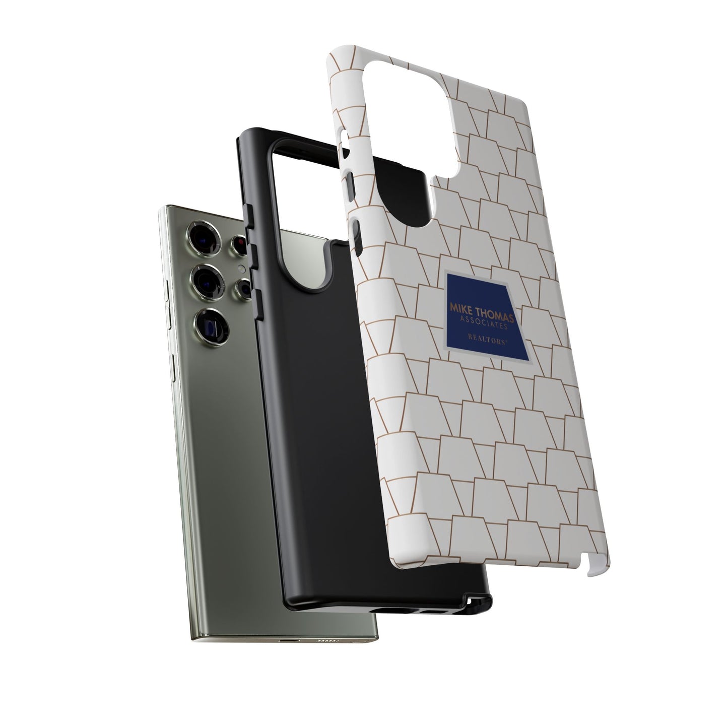 MTA Geometric White & Copper Pattern Phone Case - Tough Cases for Stylish Protection