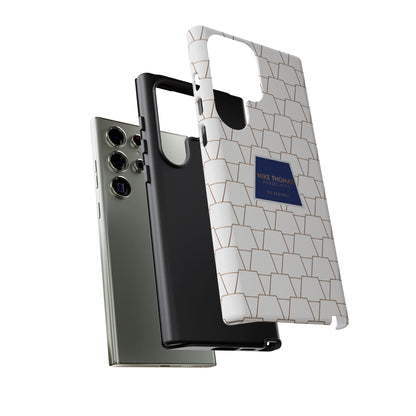 MTA Geometric White & Copper Pattern Phone Case - Tough Cases for Stylish Protection