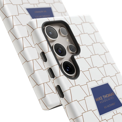 MTA Geometric White & Copper Pattern Phone Case - Tough Cases for Stylish Protection