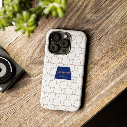MTA Geometric White & Copper Pattern Phone Case - Tough Cases for Stylish Protection