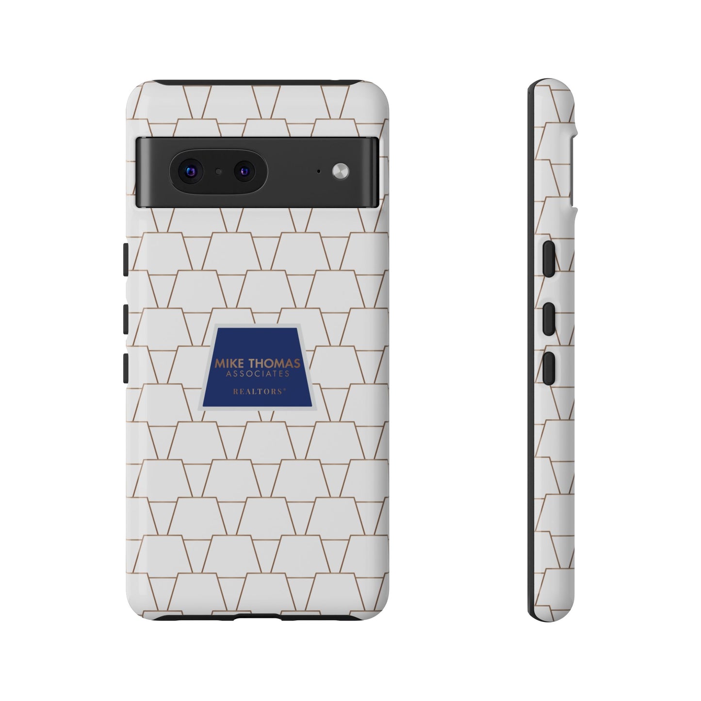 MTA Geometric White & Copper Pattern Phone Case - Tough Cases for Stylish Protection