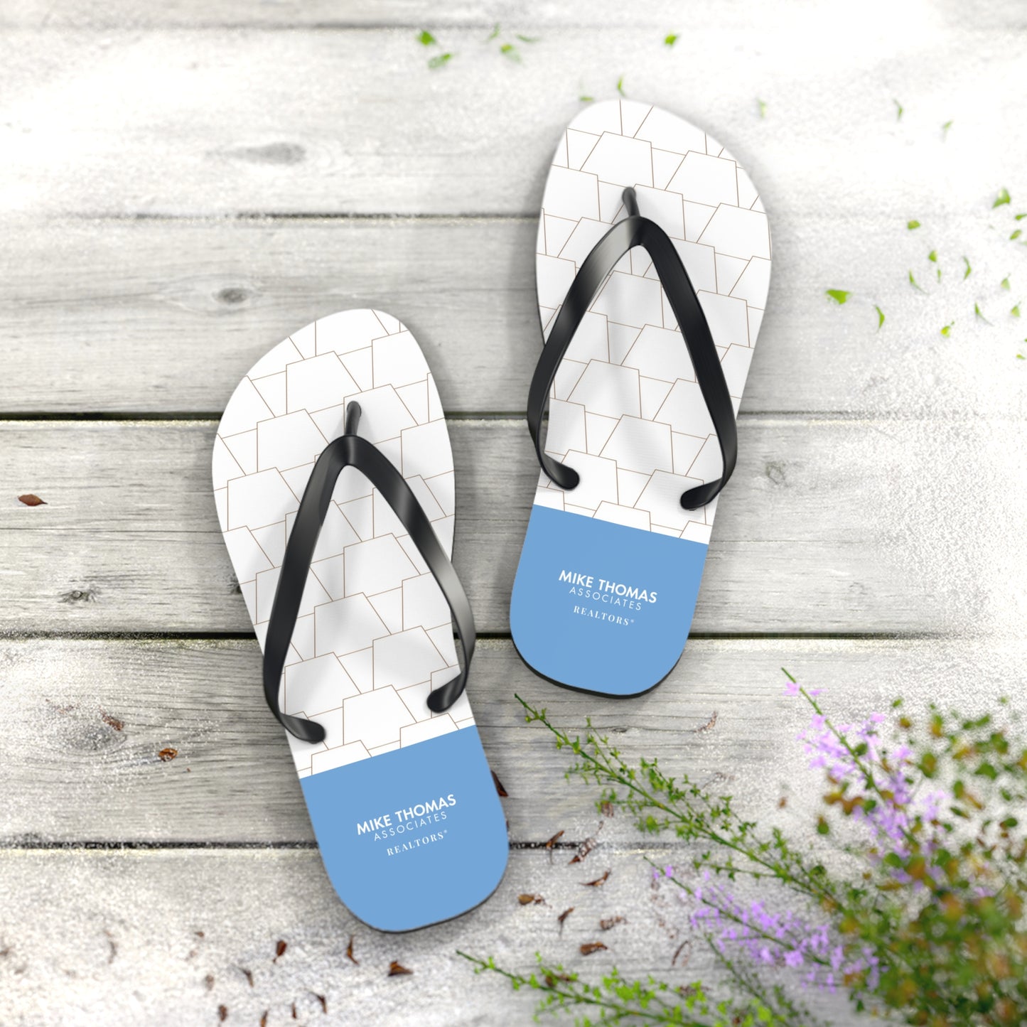 MTA Realtor Light Blue Flip Flops - Comfortable Summer Sandals